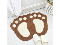 2026-alfombra Baño "big Feet" Diseño Cómic, Absorbente, Suave Y Antideslizante, Color Caqui