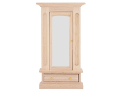 Armario De Madera Con Espejo Para Casa De Muñecas A Escala 1:12 - Muebles Decorativos
