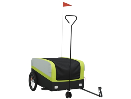 Remolque para bicicleta hierro VIDAXL negro y verde (45 kg)