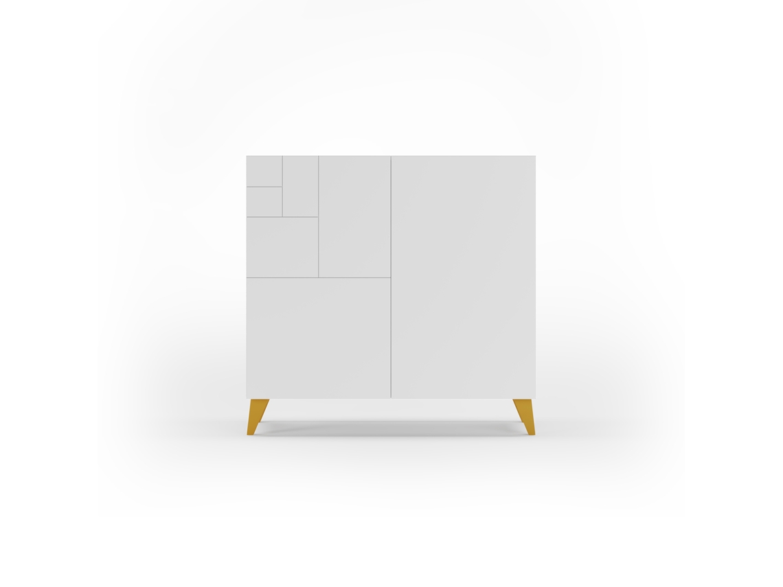 Zapatero HERDASA Bergen Blanco, Mostaza (87 x 90 x 27 cm)