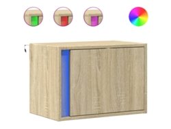 Maison Exclusive - Mesitas De Noche De Pared Con Luces Led 2 Unidades Roble Sonoma