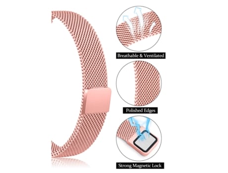 Pulsera Milanese Loop Cierre Magnético para Garmin Venu 2 Plus PHONECARE (Rosa Claro)
