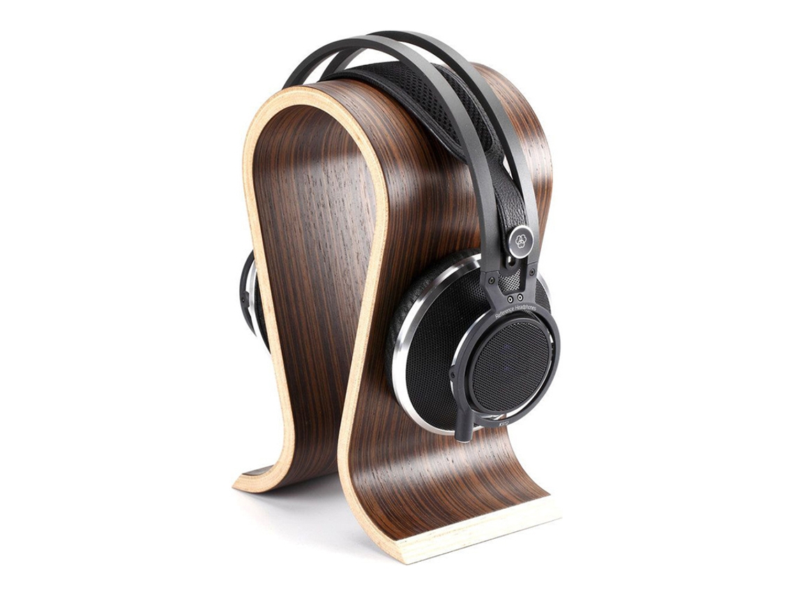Conjunto Mali de 2 suportes de fone de ouvido de madeira walnut, multiuso, para casa, escritório, estudo S/MARCA