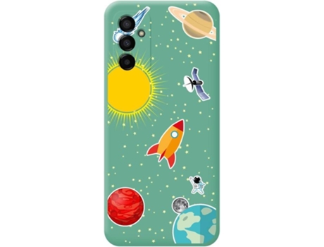 Carcasa para Samsung Galaxy M23 5G TUMUNDOSMARTPHONE Silicona Líquida Dibujos Verde