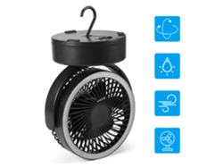 Ventilador De Camping Con Linterna Led, Funciona Con Pilas, Gancho Para Tienda De Campaña, Hogar, Coche, Emergencia