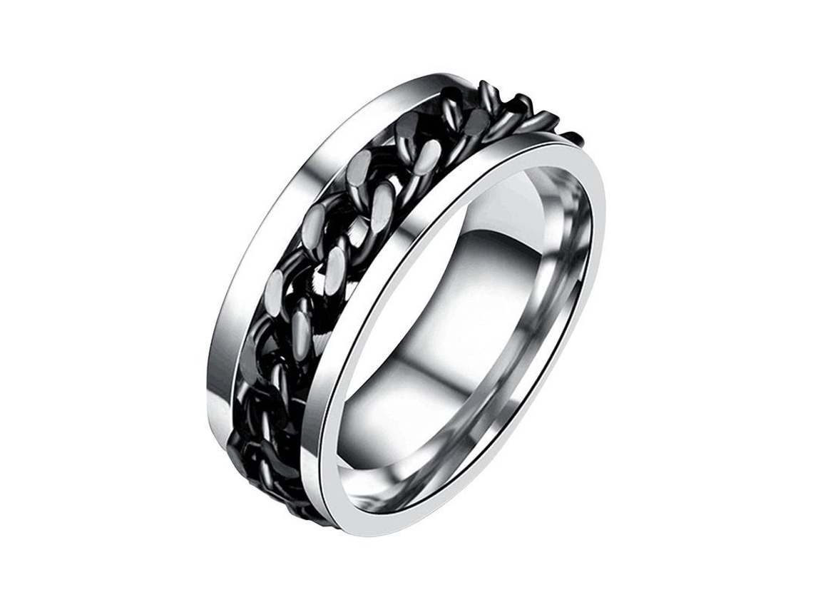 Anillo De Acero Inoxidable Flor De Boda 925 Joyería Elegante Talla 8 8mm Negro