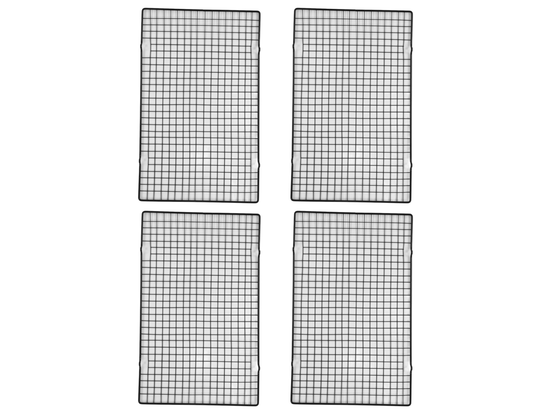 4 piezas de rejilla de enfriamiento para asar a la barbacoa de acero inoxidable, parrilla y bandeja para cocina y otros