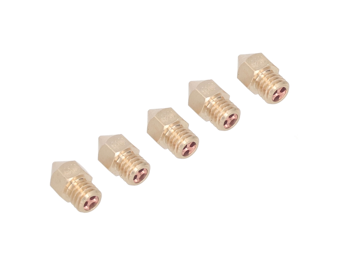 5 Piezas Boquilla Extruder 3d M6 Latón Conductividad Térmica Alta Hot End Para Cr10 Filamento 1.75mm 0.6mm