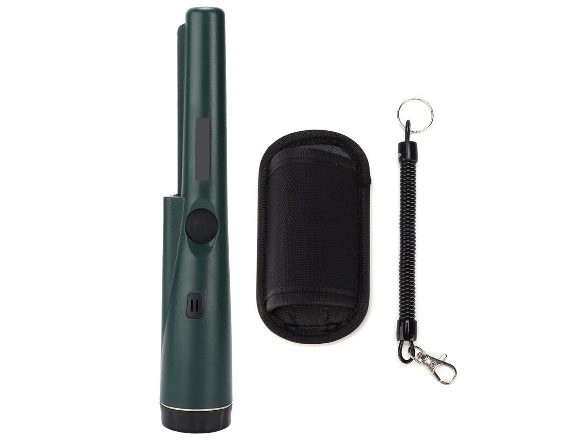 Detector De Metales Portátil Con Puntero De Precisión Para Búsqueda De Tesoros Y Seguridad - Verde Militar