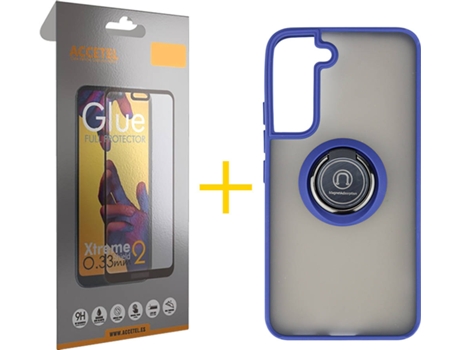 Carcasa + Protector de Pantalla para Samsung Galaxy S22 Plus 5G ACCETEL Azul