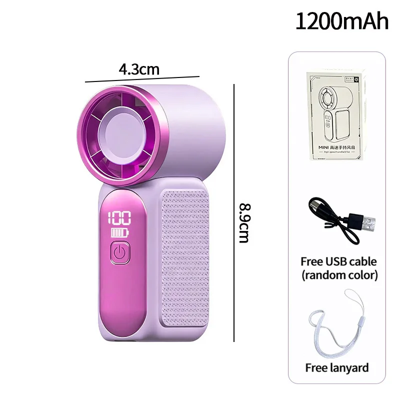 Ventilador De Mano (morado) De 16 °c Con Sistema De Enfriamiento Rápido Y Flujo De Aire, Mini Ventilador Recargable Con Tacto Frío.
