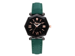 Reloj De Pulsera De Moda Para Mujer Con Correa De Piel Sintética, Esfera Sencilla De Cuarzo, Lvpai (verde)