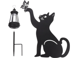 Lámpara Solar De Hierro Con Forma De Gato Para Exteriores, Ideal Para Decoración De Jardines E Iluminación Led Para Caminos.
