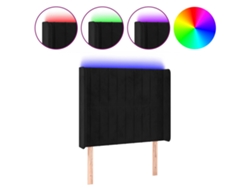 Cabecero Con Led VIDAXL Negro Terciopelo (93x16x128 cm)