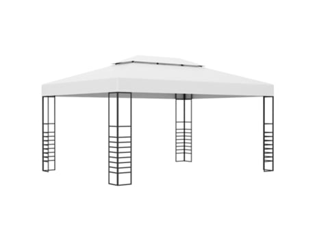 MAISON EXCLUSIVE Cenador de jardín acero recubrimiento polvo blanco 4x3x2,7 m