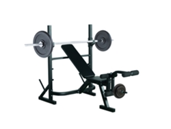 Banco Musculação Multifuncional Treino Força 3 Níveis Altura Ajustável 175x98x130cm Preto