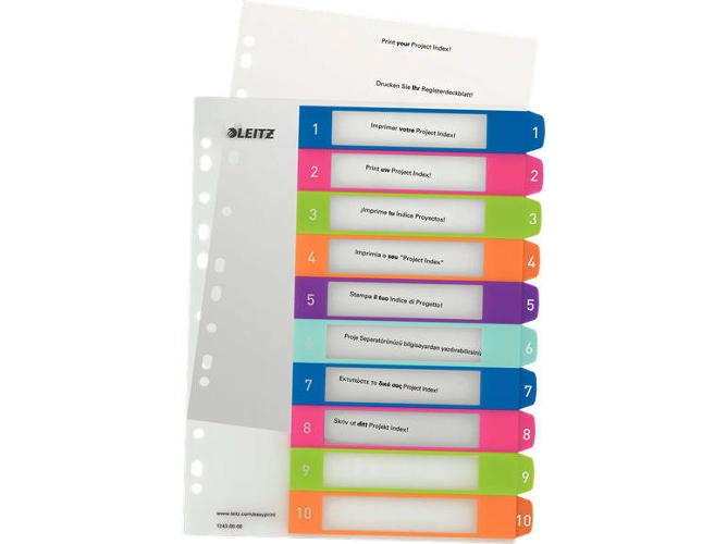Separadores Imprimibles LEITZ WOW 10 colores (A4)