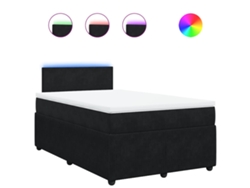 Maison Exclusive - Cama Box Spring Con Colchón Terciopelo Negro 120x190 Cm