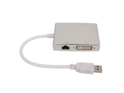 2026-adaptador De Video Usb 3.0 4 En 1 Hub Usb A Hdmi Vga Dvi Con Tarjeta De Red