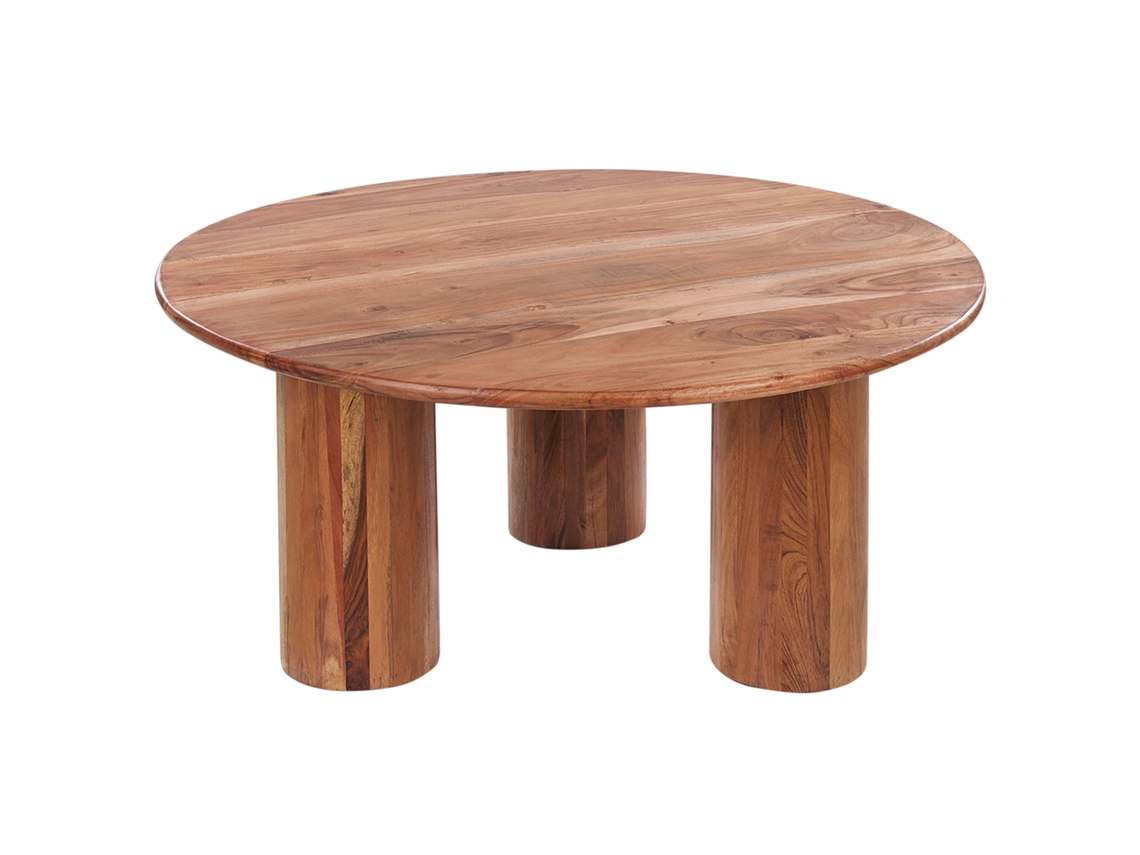Mesa de estilo tradicional BELIANI Colina de Madera de acacia Madera clara 81x81x36