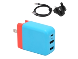 Cargador Usb-c Gan De 65 W Con 3 Puertos Y Enchufe Británico, Funda Para Switch, Televisor 4k De 60 Hz Y Proyector.