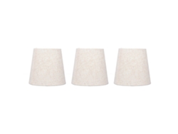 Juego de 3 pantallas de lámpara de lino, 15 x 14 x 11 cm, estilo moderno, para lámparas de araña, velas y apliques de pared. CHABERLU