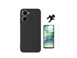 Kit De Cristal Templado Clearglass Funda De Silicona Líquida Soporte Coche Magnético Reforzado Phonecare Para Xiaomi Redmi 15a 5g - Negro