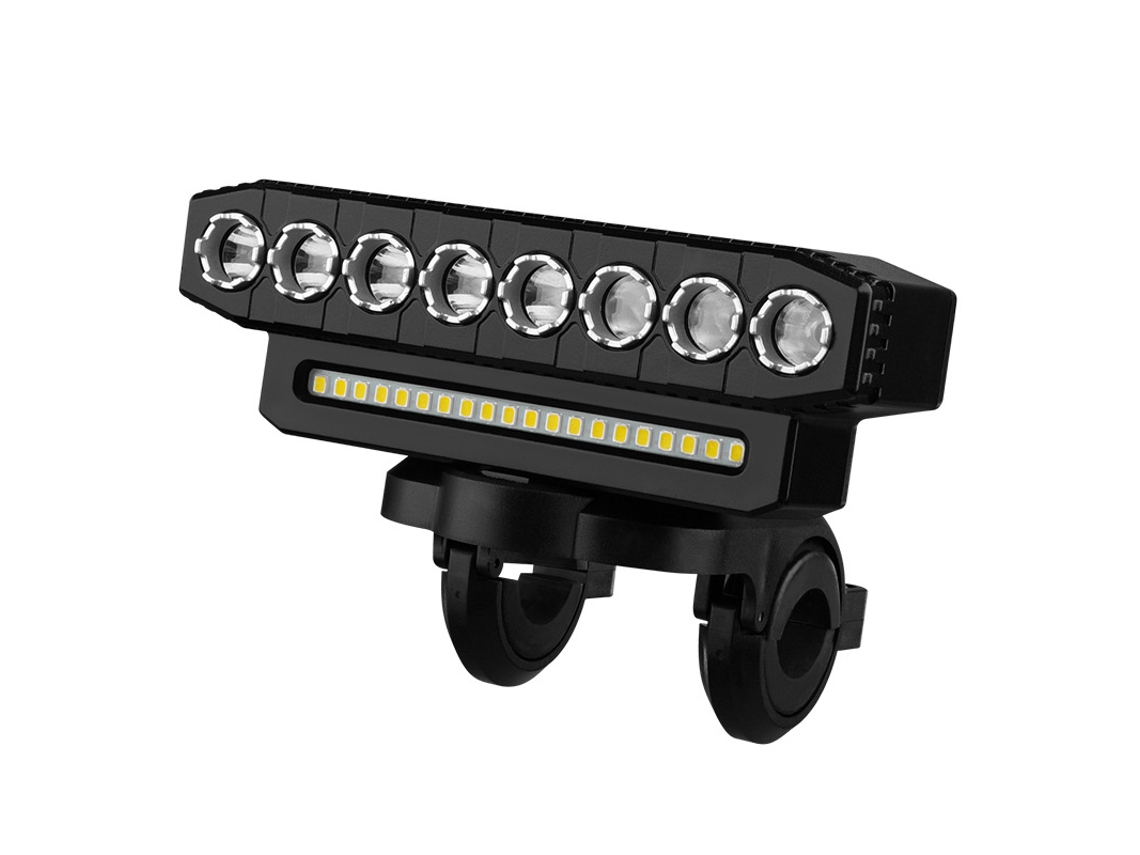 Faro delantero recargable USB MDUG para bicicleta con bocina de 120 dB y 6 modos.