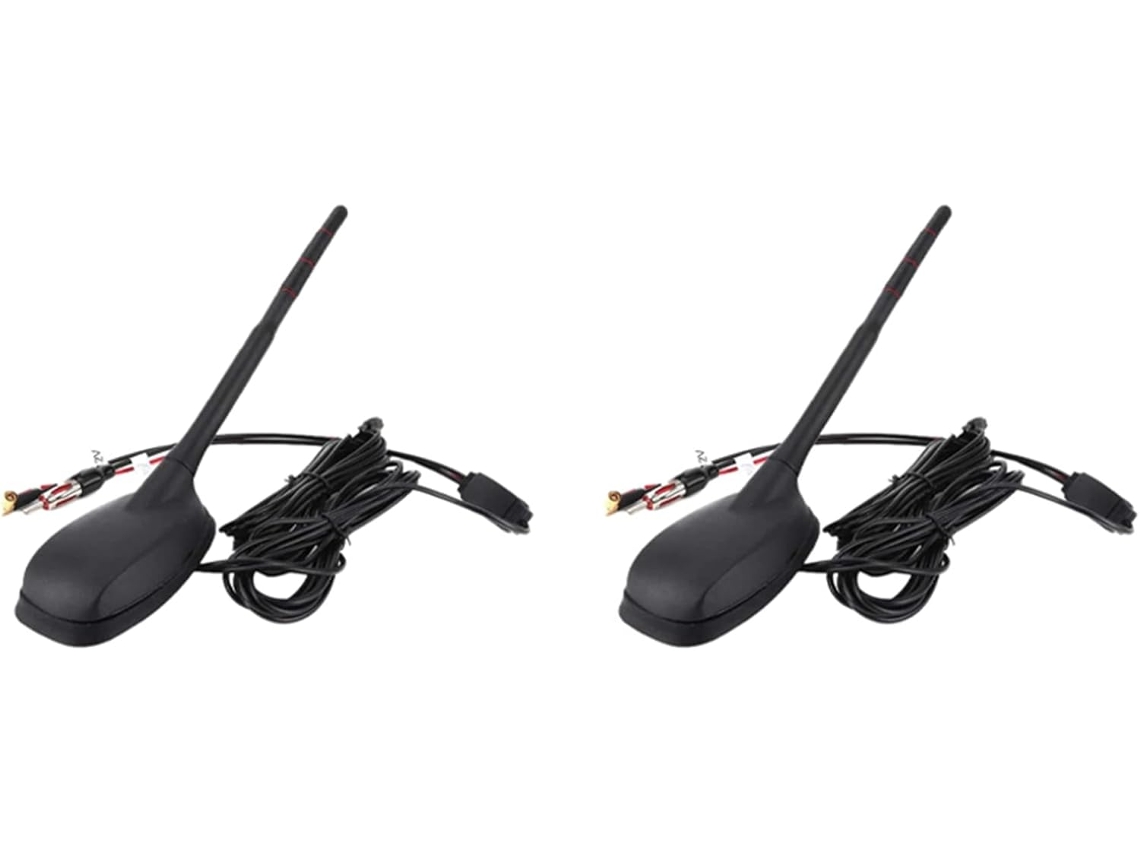 Antena Gps Fm Activa Amplificada Universal Para Coche (2 Unidades) Para Montaje En Techo, A Prueba De Polvo Y Agua.