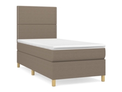 Maison Exclusive - Cama Box Spring Con Colchón Tela Gris Taupe 90x190 Cm