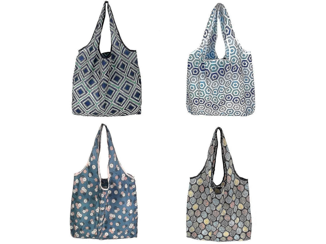 Bolsas de compra plegables, juego de 4, reutilizables y plegables. GOKOCO