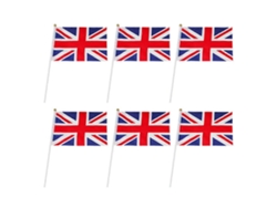 Omni-6 Banderas De Mano Union Jack Jubileo Real Reino Unido Gran Bretaña De Poliéster 28,00x20,00x0,10cm