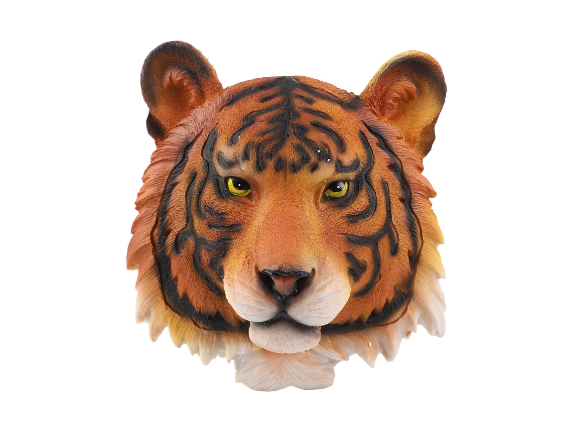 Estatua de resina con cabeza de animal para decoración de pared.