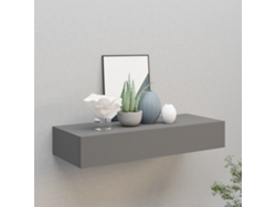 Estante de pared con cajón MDF 60x23,5x10 cm gris Dkd Home Decor