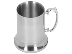Taza De Acero Inoxidable Plateada Con Asa De 560 Ml Para Bebidas De Bar Y Hotel.