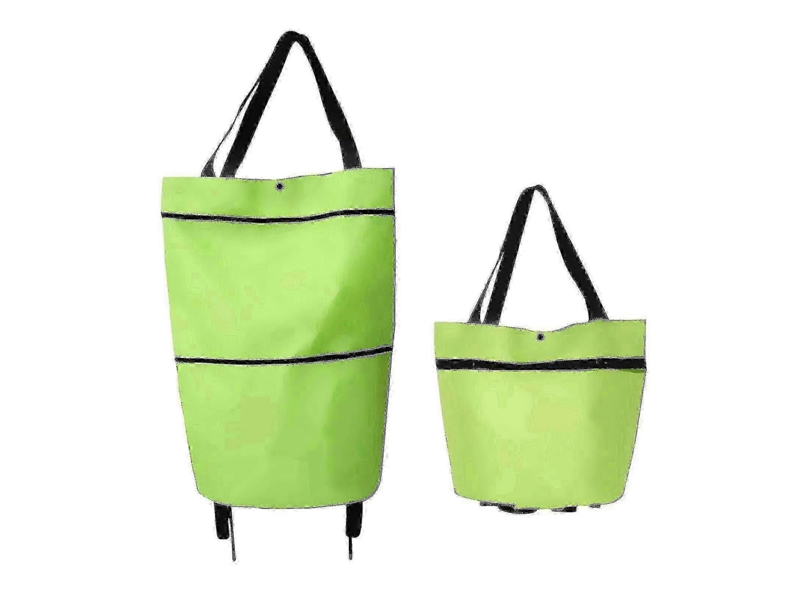 Carrito de compras plegable 2 en 1 GOKOCO con cremallera de dos etapas y ruedas.