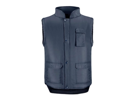 Chaleco multibolsillos azul xl, chaleco poliester con 3 bolsillos esteriores y uno interior, chaleco trabajo, chaleco laboral