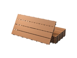 Ecd Germany Baldosas De Patio Wpc De 60x30 Cm 30 Piezas Por 5m² Marrón Claro
