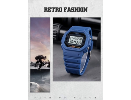 VEANXIN Relojes de pulsera deportivos retro multifuncionales digitales-Azul
