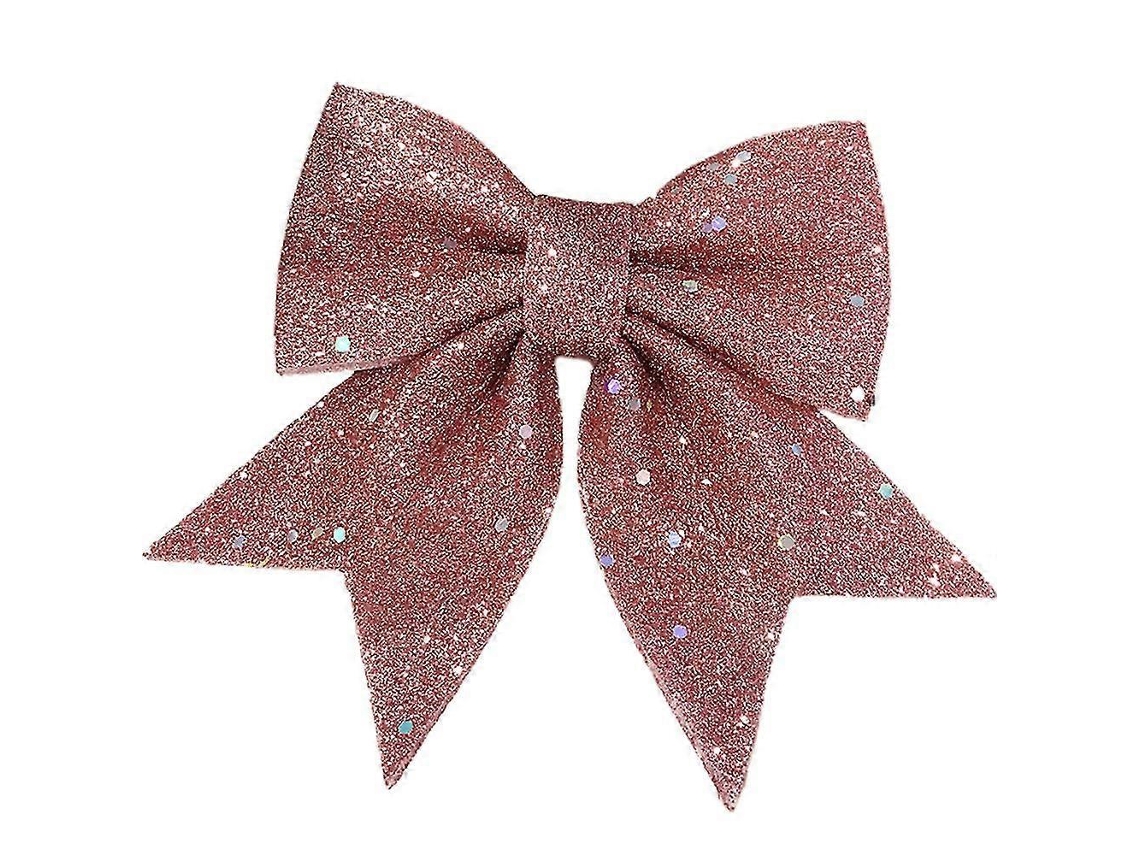 Omni-adornos De Lazo Navideño Con Brillo Para Árbol De Navidad Decoración De Regalo 2/10pcs 10 Unidades Rosa