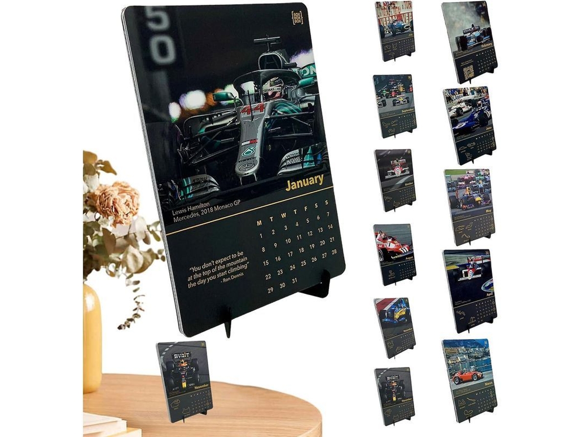Calendario de F1 2026-2024 para amantes de las carreras, regalo decorativo con mapas y datos históricos.