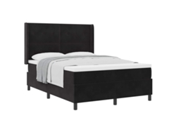 Maison Exclusive - Cama Tipo Box Spring Con Colchón Negro 160 X 200 Cm Terciopelo