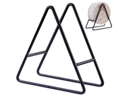Soporte Triangular De Hierro Negro De 2 Piezas Para Posavasos Redondos Y Cuadrados, Con Capacidad Para 4 A 9 Tazas, 6 Pulgadas.