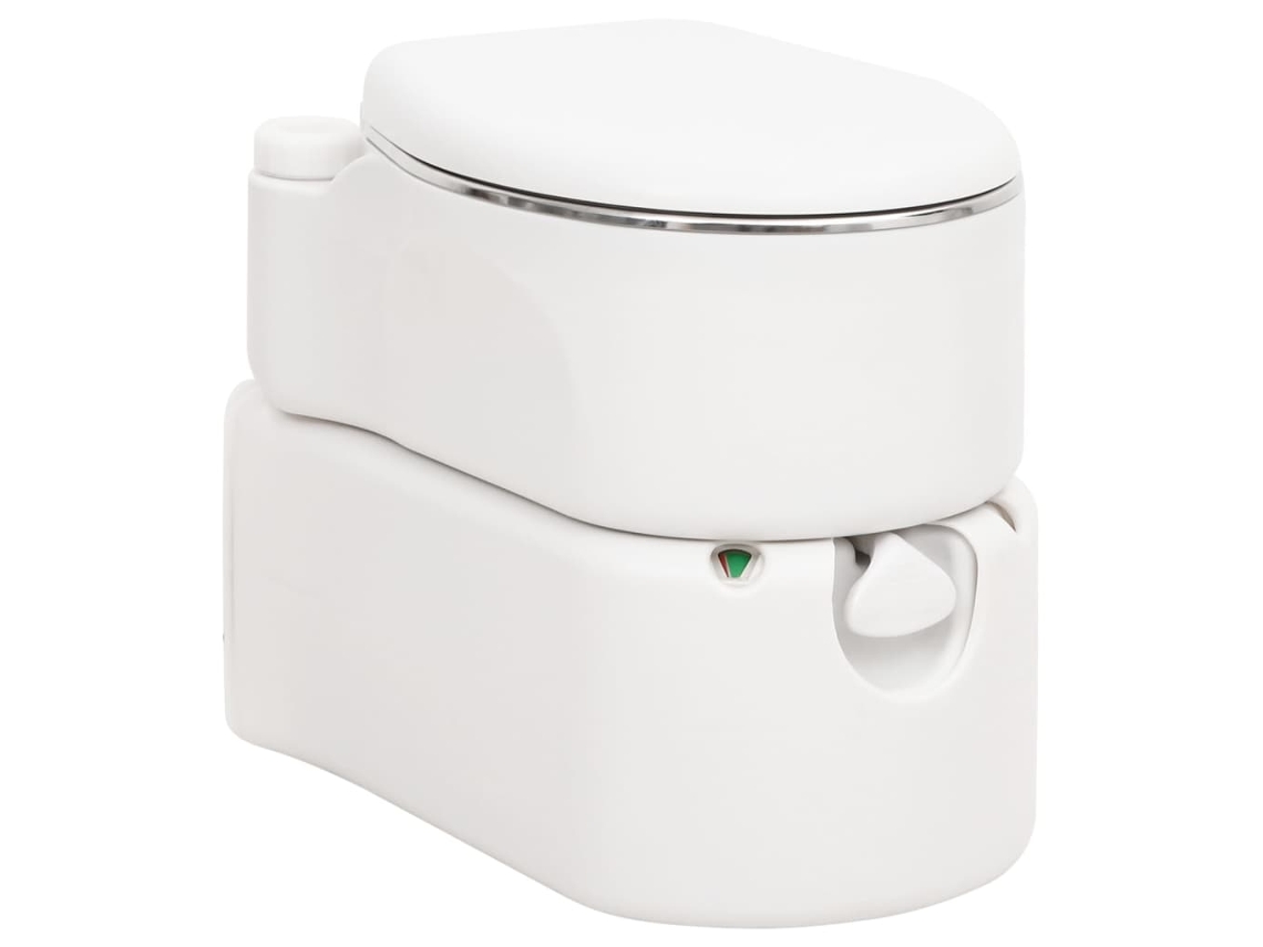 Inodoro de camping integrado HDPE y acero blanco VIDAXL (24+17 L )