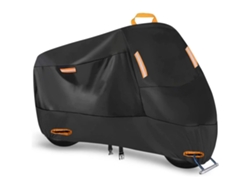 Funda Para Motocicleta 210d Duradera Impermeable Para Exteriores Con 4 Tiras Reflectantes L/220 X 95 X 110 Cm Negro Gertiz