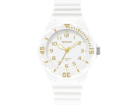 VEANXIN Relojes deportivos de moda para mujer Relojes de pulsera de resina impermeables-Café Oro