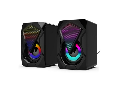 Altavoces Samuriiron para juegos de PC RGB estéreo con alimentación USB 2.0 con puerto de audio de 3,5 mm