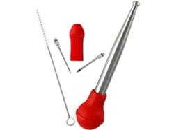 Inyector De Barbacoa Rojo Con Cabezal De Silicona Flexible Y Acero Inoxidable 304.
