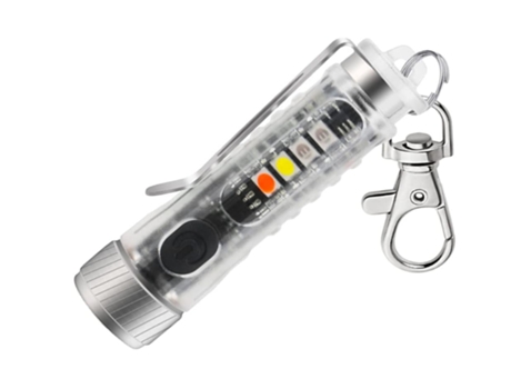 Foco para exteriores Mini linterna Llavero Reflector LED súper brillante Linterna portátil de mano para exteriores Recargable por USB (Negro) CHRON...