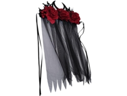 Corona Gótica Con Velo Floral: Elegante Accesorio De Halloween Para Cosplay Y Fiestas De Disfraces.